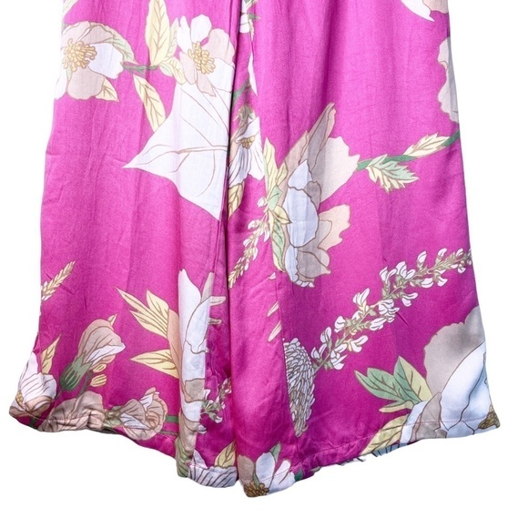 CYNTHIA ROWLEY NWT Tie Front Top and Pants Set Size Small in Pink Floral - Picture 10 of 14
